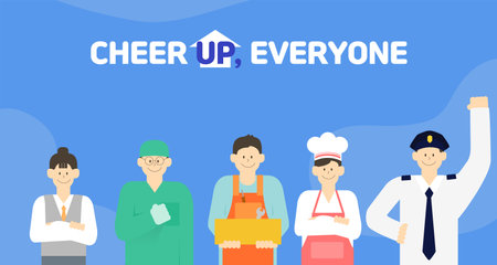 Cheer up, Korea. Group illustration collectionのイラスト素材