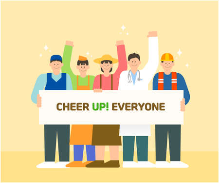 Cheer up, Korea. Group illustration collectionのイラスト素材