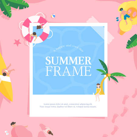 Cool Summer Welcoming Frame Designのイラスト素材