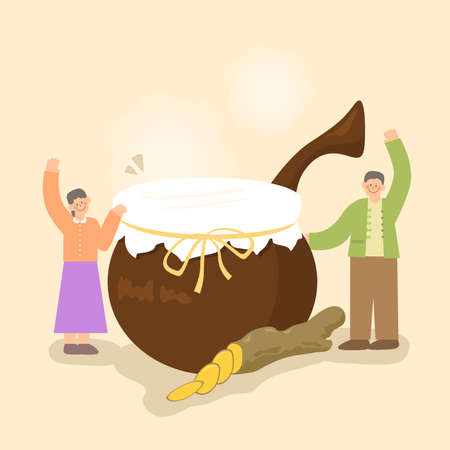 A collection of health-food illustrated in hot summerのイラスト素材