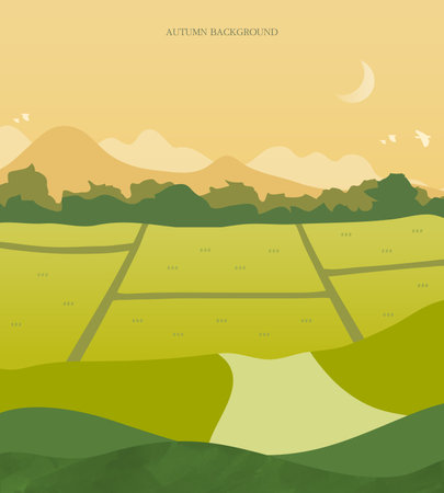 Summer, Autumn Background Illustration Designのイラスト素材
