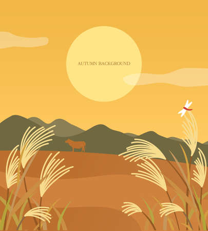 Summer, Autumn Background Illustration Designのイラスト素材