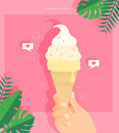 Summer, Autumn Background Illustration Designのイラスト素材