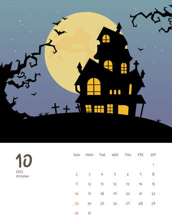 2022 Cute Calendar Illustration Designのイラスト素材