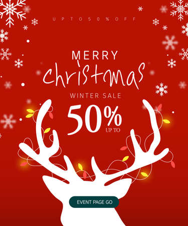 Christmas winter shopping event template.のイラスト素材