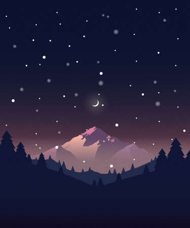 An illustration of the calm winter scenery.のイラスト素材