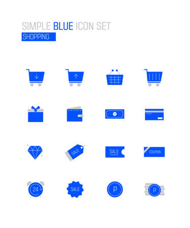 Simple blue icon medical Collectionのイラスト素材