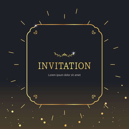 simple invitation frame design collectionのイラスト素材