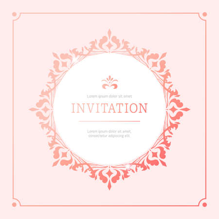 simple invitation frame design collectionのイラスト素材
