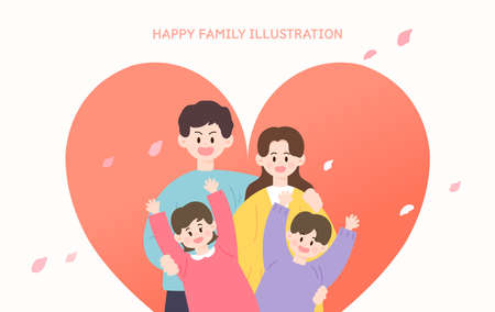 An illustration of a harmonious family month.のイラスト素材
