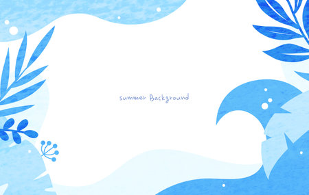 Cool Summer Line Background Illustrationのイラスト素材