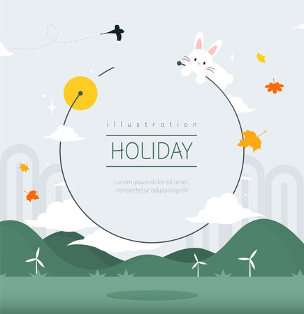Easy-to-use holiday Chuseok frameのイラスト素材