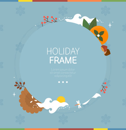 Easy-to-use holiday Chuseok frameのイラスト素材