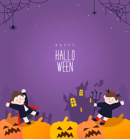 Cute Object Halloween Frame Illustrationのイラスト素材