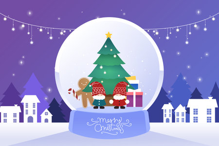Cozy Christmas background illustrationのイラスト素材