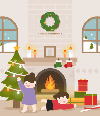 Christmas at the end of the yearのイラスト素材