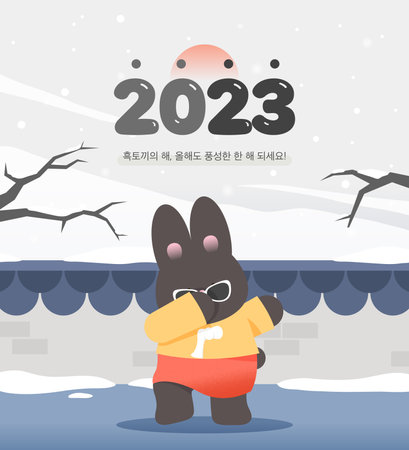 2023 Gyemyo Year Rabbit Character Illustrationのイラスト素材