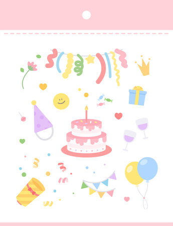 Easy-to-use hand drawing sticker illustrationのイラスト素材