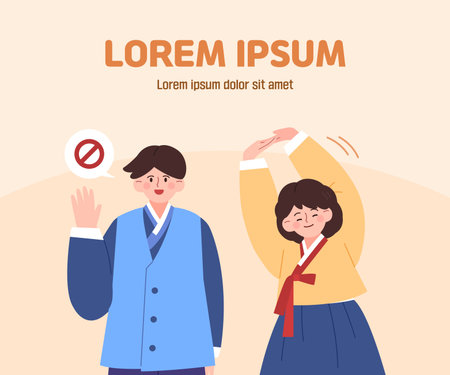 New Year's holiday person illustration templateのイラスト素材