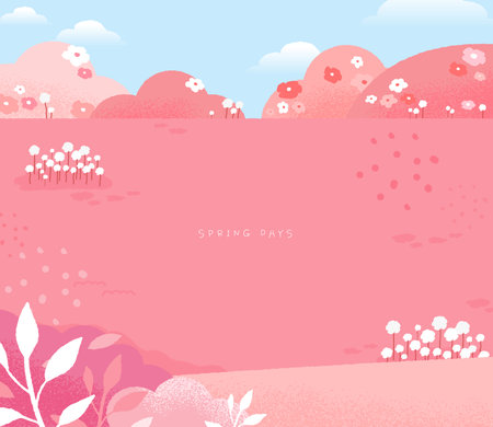Emotional spring scenery Background illustrationのイラスト素材