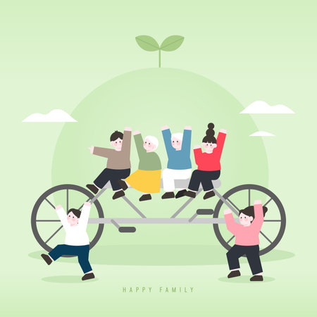 Family Month Harmonious Family Illustrationのイラスト素材