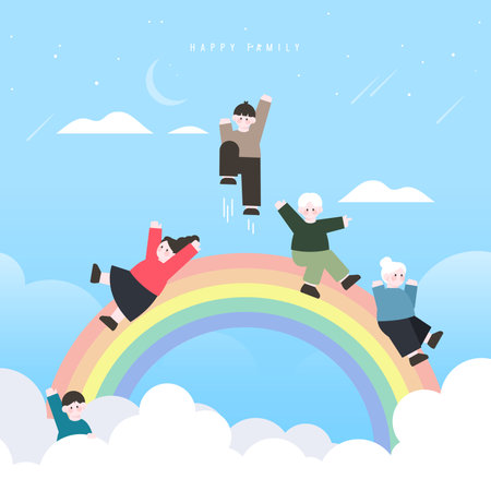 Family Month Harmonious Family Illustrationのイラスト素材