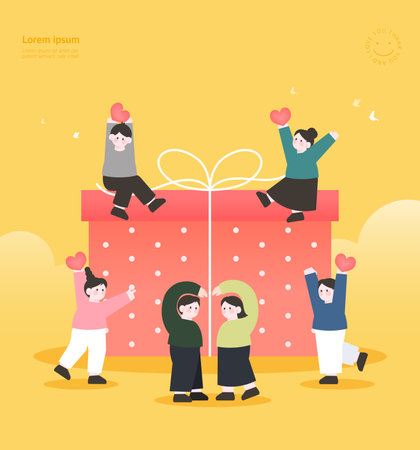 A warm template of gratitude and loveのイラスト素材