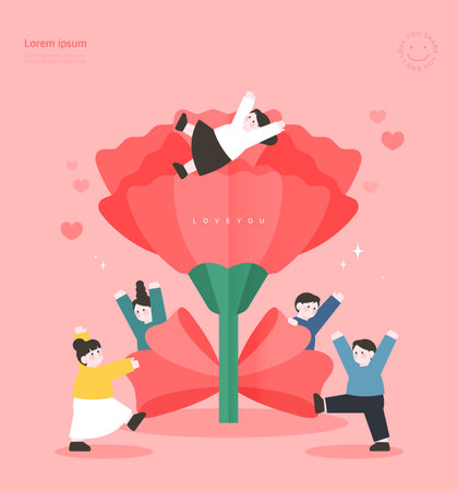 A warm template of gratitude and loveのイラスト素材