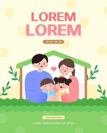 Family Month May Event Templateのイラスト素材