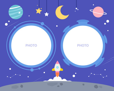 Cute daycare center photo tag illustrationのイラスト素材