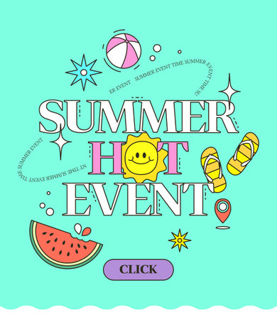 kitschy Summer Shopping Templateのイラスト素材