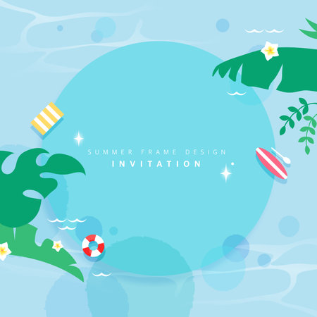 Summer Frame Illustrationのイラスト素材