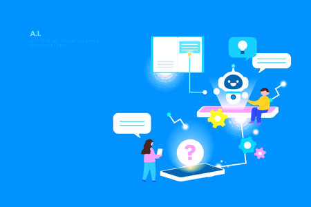 AI Artificial Intelligence Minimal Illustrationのイラスト素材