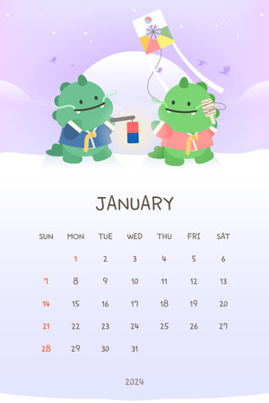 Illustration of the Year of the Dragon in 2024のイラスト素材