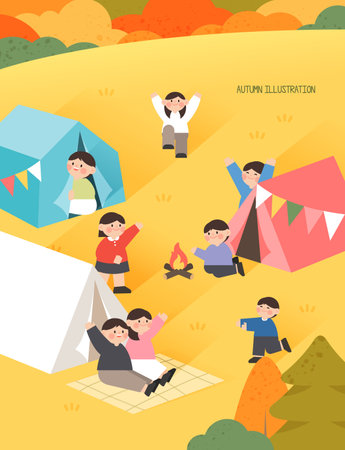 Cool but warm autumn illustrationのイラスト素材