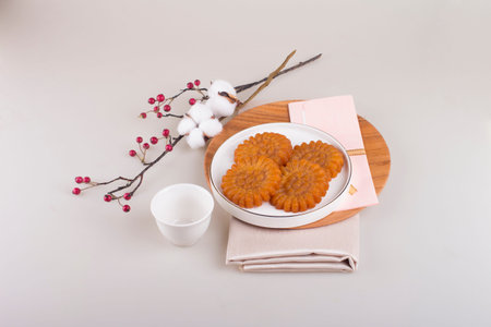 Traditional holiday gift props concept photo