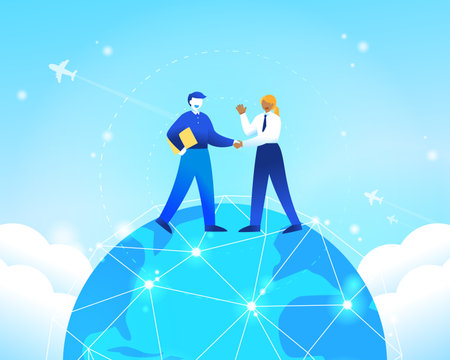 Global Business Illustrations Continuing the Worldのイラスト素材