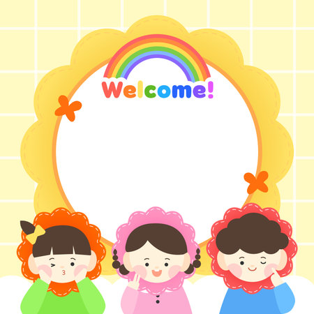 New Semester Kindergarten Recruitment Frameのイラスト素材