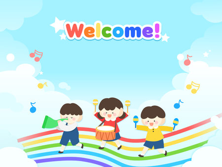 New Semester Kindergarten Recruitment Frameのイラスト素材