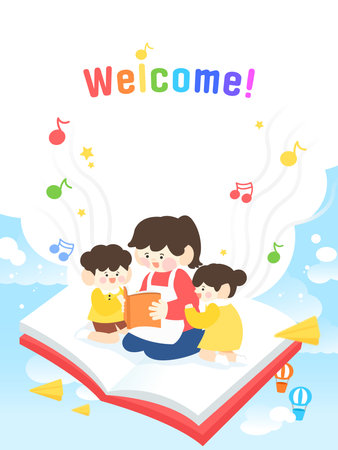 New Semester Kindergarten Recruitment Frameのイラスト素材