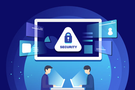 Business Computer Mobile Security Illustrationのイラスト素材