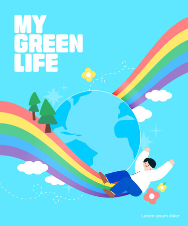 Environment Day Nature Conservation Campaign Illustrationのイラスト素材