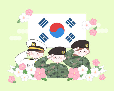 Korean Patriotic Illustrationのイラスト素材
