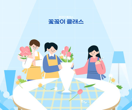 Various one-day class illustrationsのイラスト素材