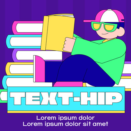 Autumn Reading, Text Hip Illustrationのイラスト素材