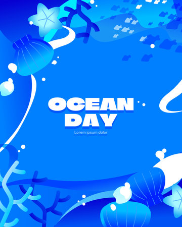 Ocean Day Illustrationのイラスト素材