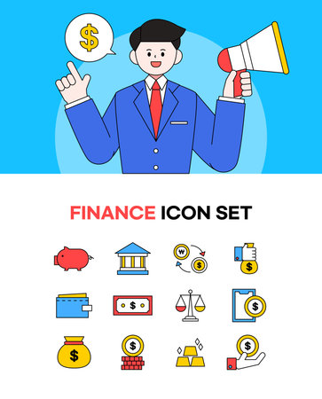 Character situation illustration icon setのイラスト素材