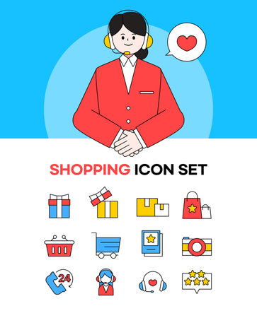 Character situation illustration icon setのイラスト素材
