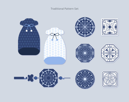 Traditional Pattern Object Setのイラスト素材