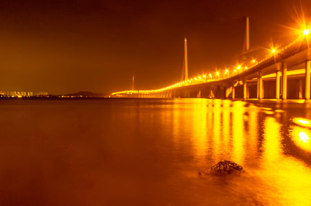 shenzhen bay bridgeの写真素材